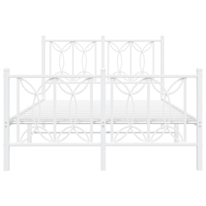 Giroletto con Testiera e Pediera Metallo Bianco 120x190 cm 376192