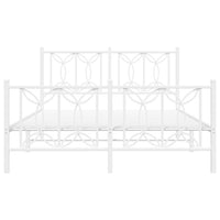 Giroletto con Testiera e Pediera Metallo Bianco 135x190 cm 376194