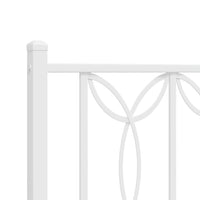 Giroletto con Testiera e Pediera Metallo Bianco 135x190 cm 376194