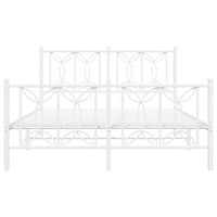 Giroletto con Testiera e Pediera Metallo Bianco 140x190 cm 376195