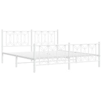 Giroletto con Testiera e Pediera Metallo Bianco 183x213 cm 376200