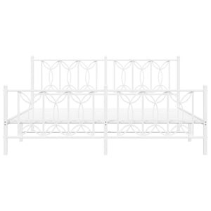 Giroletto con Testiera e Pediera Metallo Bianco 183x213 cm 376200