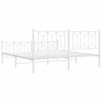 Giroletto con Testiera e Pediera Metallo Bianco 183x213 cm 376200