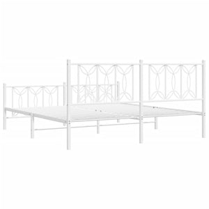 Giroletto con Testiera e Pediera Metallo Bianco 183x213 cm 376200