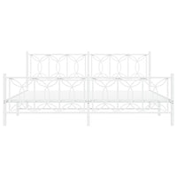 Giroletto con Testiera e Pediera Metallo Bianco 200x200 cm 376202