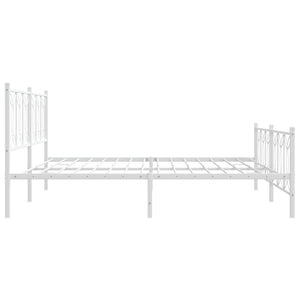 Giroletto con Testiera e Pediera Metallo Bianco 200x200 cm 376202