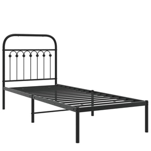 Giroletto con Testiera in Metallo Nero 75x190 cm 376590