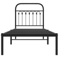 Giroletto con Testiera in Metallo Nero 75x190 cm 376590