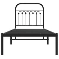 Giroletto con Testiera in Metallo Nero 80x200 cm 376591