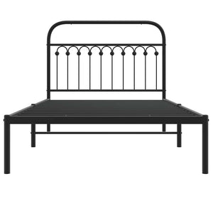 Giroletto con Testiera in Metallo Nero 107x203 cm 376596