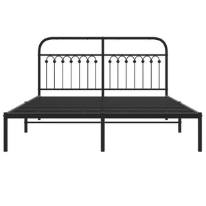 Giroletto con Testiera in Metallo Nero 160x200 cm 376603