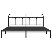 Giroletto con Testiera in Metallo Nero 193x203 cm 376606