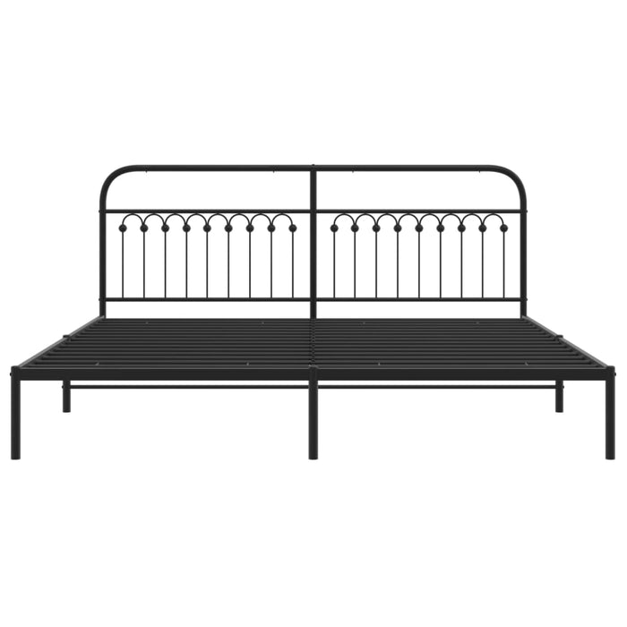 Giroletto con Testiera in Metallo Nero 200x200 cm 376607