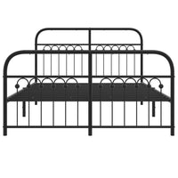 Giroletto con Testiera e Pediera Metallo Nero 137x190 cm 376617