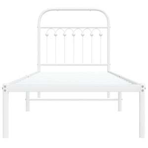 Giroletto senza Materaso con Testiera Metallo Bianco 75x190 cm 376639