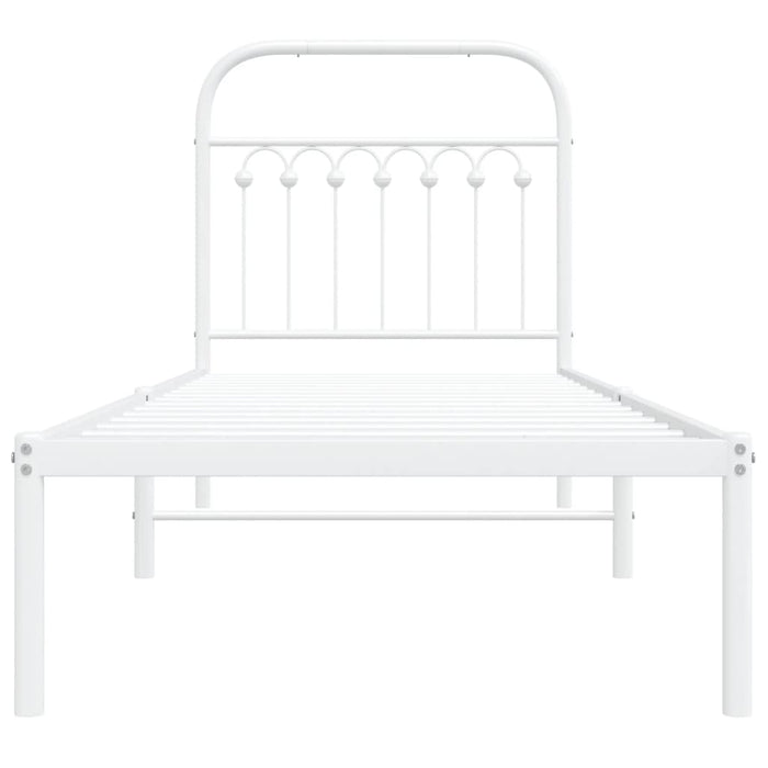 Giroletto con Testiera Metallo Bianco 80x200 cm 376640