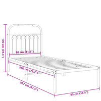 Giroletto con Testiera Metallo Bianco 80x200 cm 376640