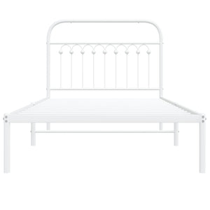 Giroletto con Testiera Metallo Bianco 100x200 cm 376644