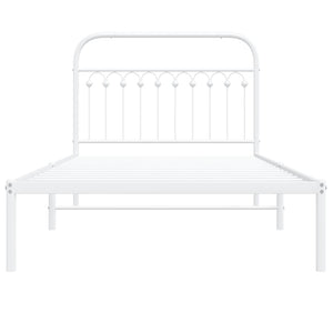 Giroletto con Testiera Metallo Bianco 107x203 cm 376645