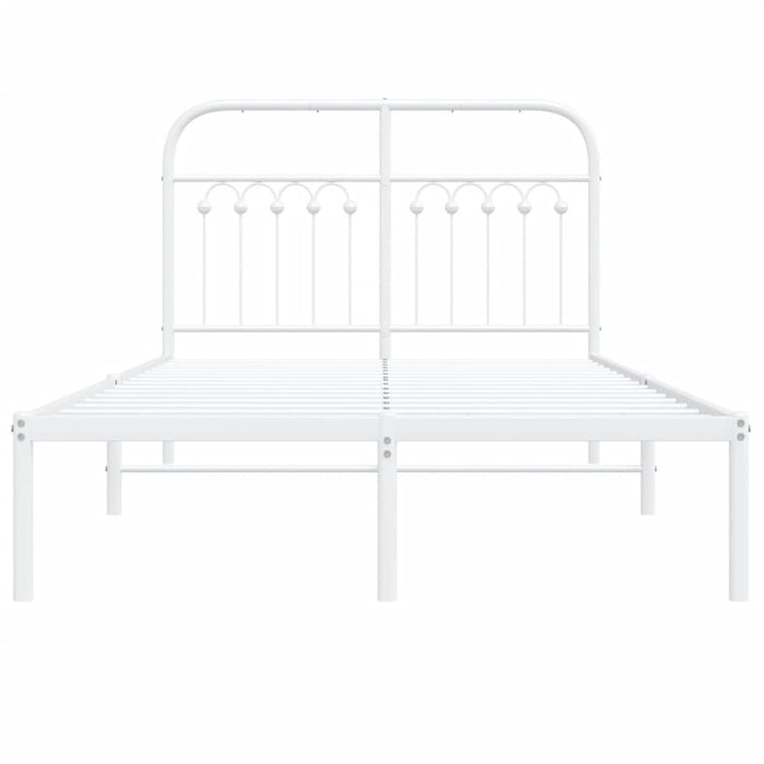 Giroletto con Testiera in Metallo Bianco 120x200 cm 376647