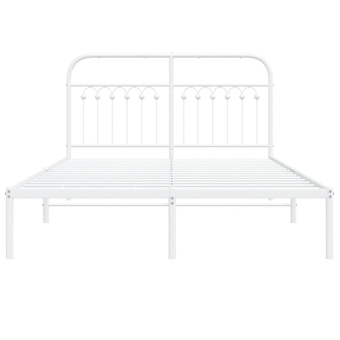 Giroletto con Testiera Metallo Bianco 140x190 cm 376649