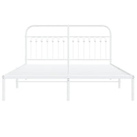 Giroletto con Testiera Metallo Bianco 150x200 cm 376651