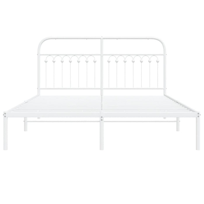 Giroletto con Testiera Metallo Bianco 150x200 cm 376651