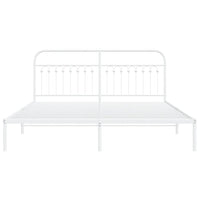 Giroletto con Testiera Metallo Bianco 183x203 cm 376653