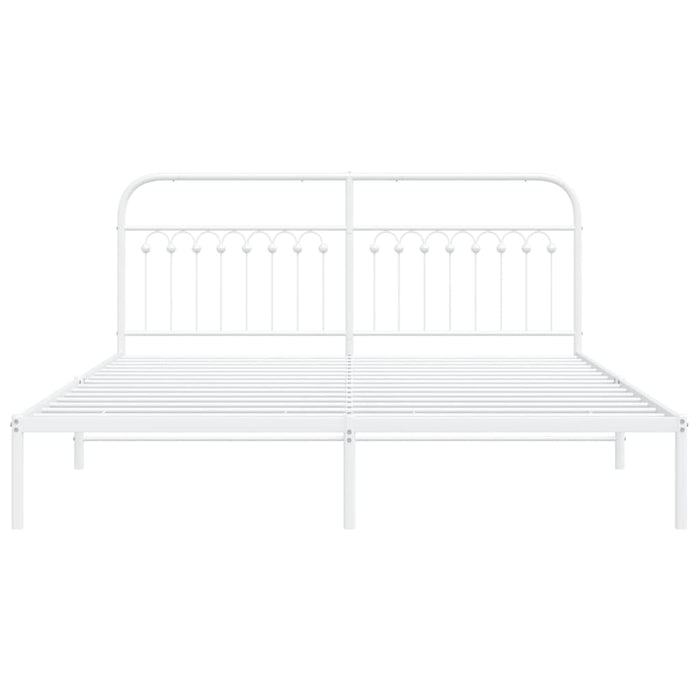 Giroletto con Testiera Metallo Bianco 183x213 cm 376654