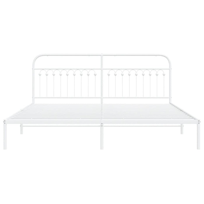 Giroletto con Testiera Metallo Bianco 200x200 cm 376656