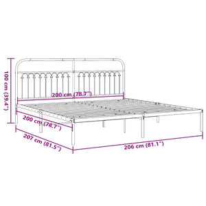 Giroletto con Testiera Metallo Bianco 200x200 cm 376656