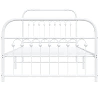 Giroletto con Testiera e Pediera Metallo Bianco 100x190 cm 376661