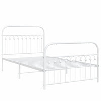 Giroletto con Testiera e Pediera-Struttura Letto Metallo Bianco 107x203 cm 669259