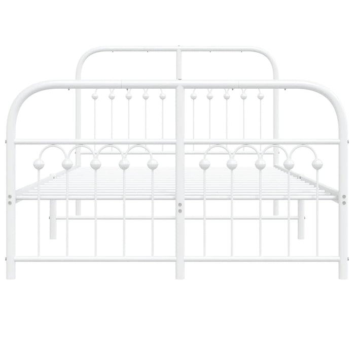 Giroletto con Testiera e Pediera Metallo Bianco 120x190 cm 376664