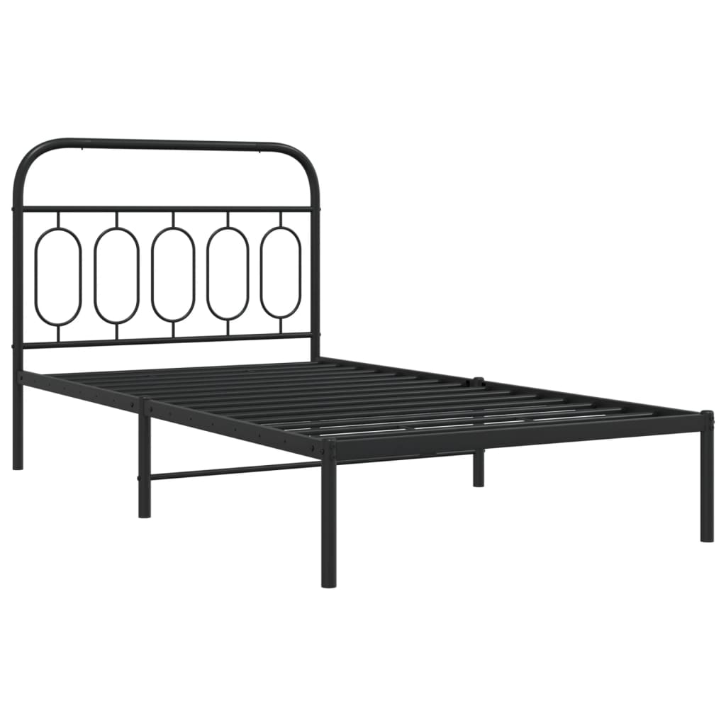 Giroletto con Testiera in Metallo Nero 107x203 cm 377113