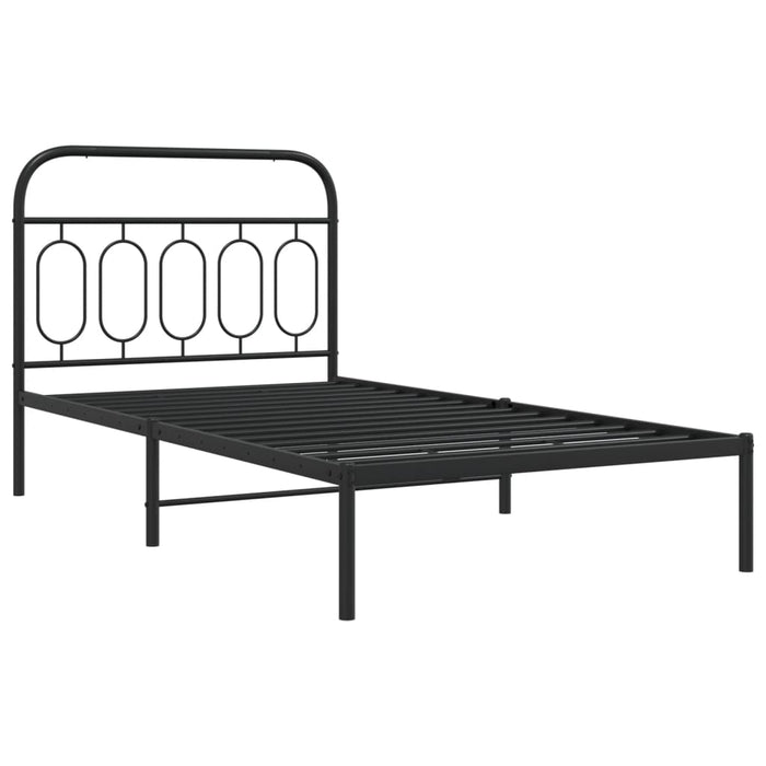Giroletto con Testiera in Metallo Nero 107x203 cm 377113