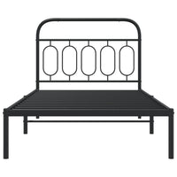 Giroletto con Testiera in Metallo Nero 107x203 cm 377113