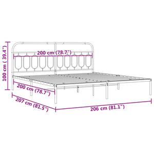 Giroletto con Testiera in Metallo Nero 200x200 cm 377124