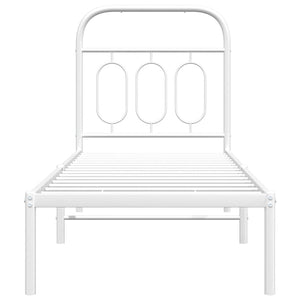 Giroletto senza Materaso con Testiera Metallo Bianco 75x190 cm 377156