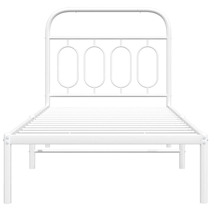 Giroletto con Testiera Metallo Bianco 80x200 cm 377157