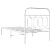 Giroletto con Testiera Metallo Bianco 80x200 cm 377157