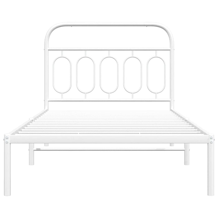 Giroletto con Testiera Metallo Bianco 100x190 cm 377160