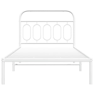 Giroletto con Testiera Metallo Bianco 100x200 cm 377161