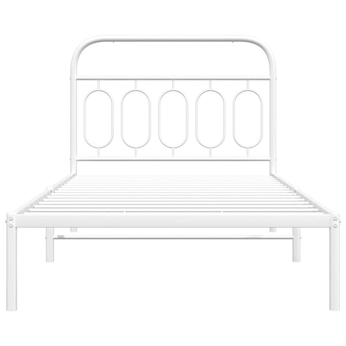 Giroletto con Testiera Metallo Bianco 100x200 cm 377161