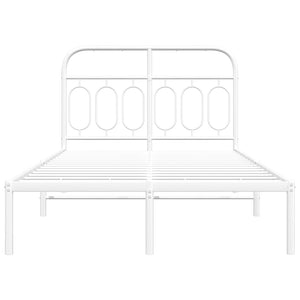 Giroletto con Testiera Metallo Bianco 120x190 cm 377163