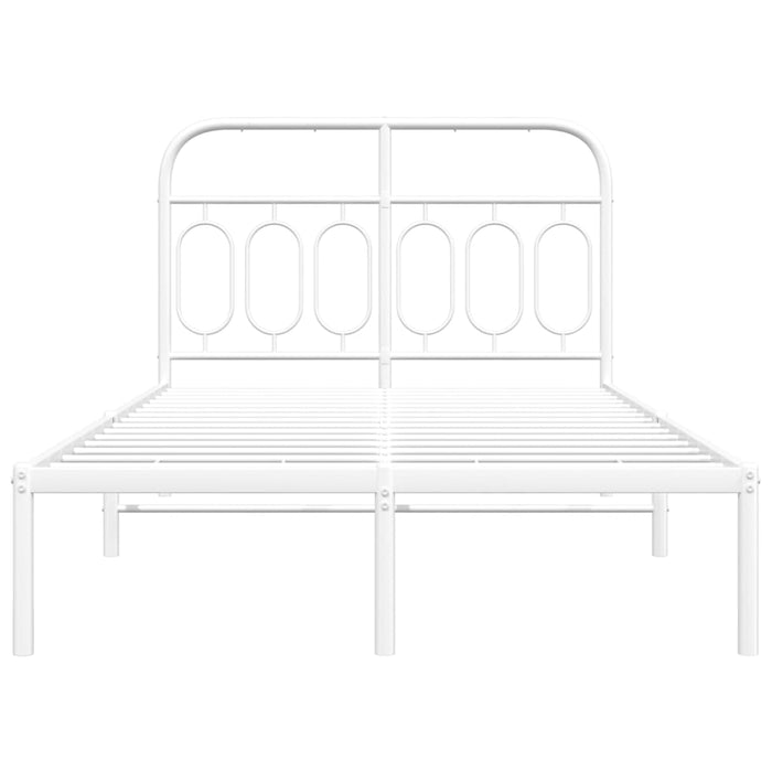 Giroletto con Testiera Metallo Bianco 120x190 cm 377163