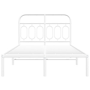 Giroletto con Testiera in Metallo Bianco 120x200 cm 377164