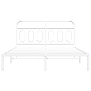 Giroletto con Testiera Metallo Bianco 135x190 cm 377165