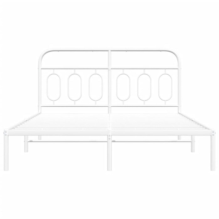 Giroletto con Testiera Metallo Bianco 150x200 cm 377168