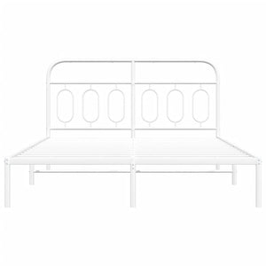 Giroletto con Testiera Metallo Bianco 150x200 cm